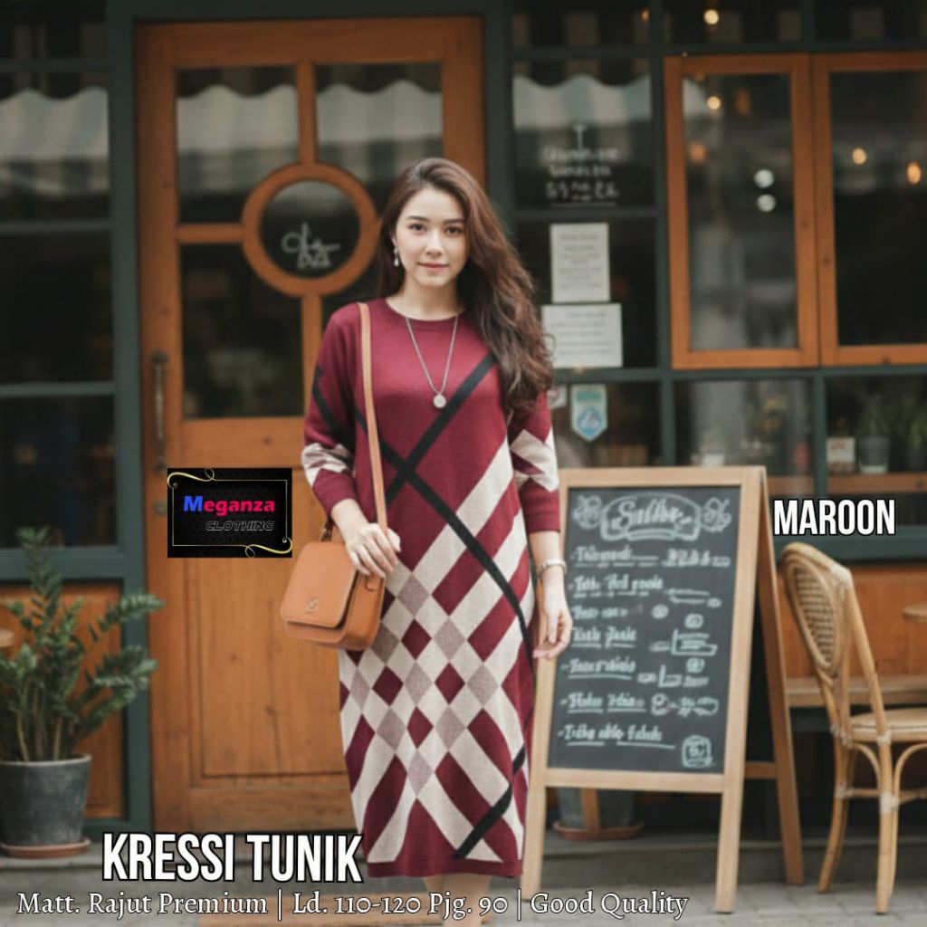 LONG TUNIK RAJUT JUMBO/BANYAK MOTIF/KRESSI TUNIK RAJUT
