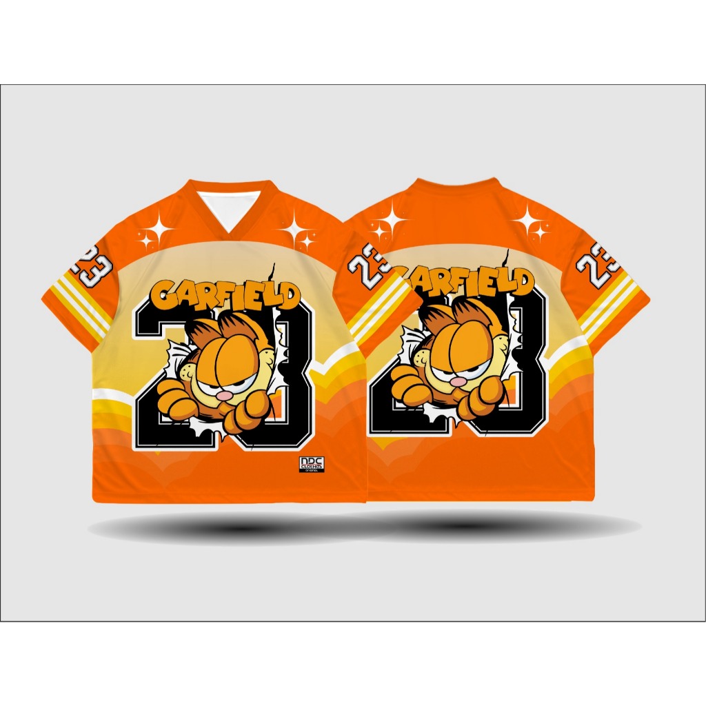 (nadiandcclothes)Jersey Streetwear Oversize Garfield Boxy Vintage Jersey Casual Unisex Jersey Bahan 