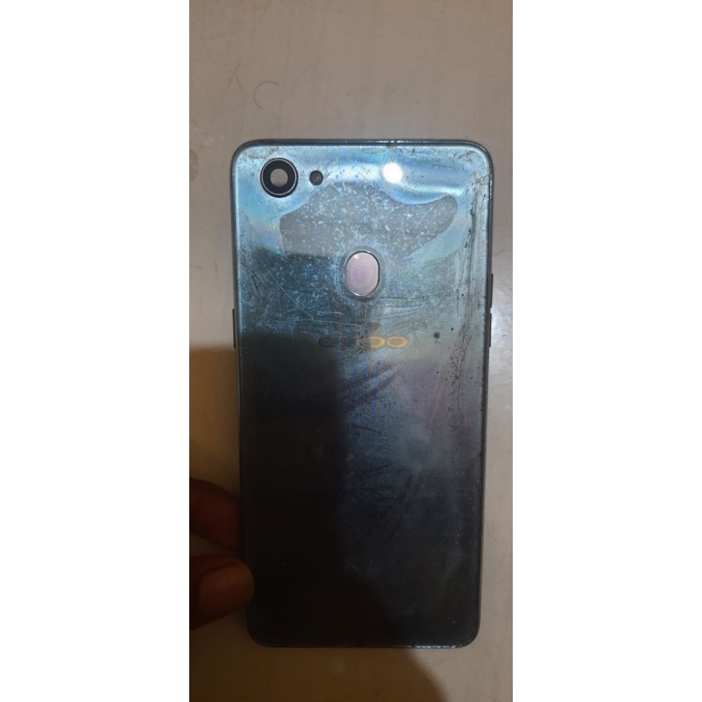 fingerprint oppo f7 original silver copotan original + bonus backdoor seadanya