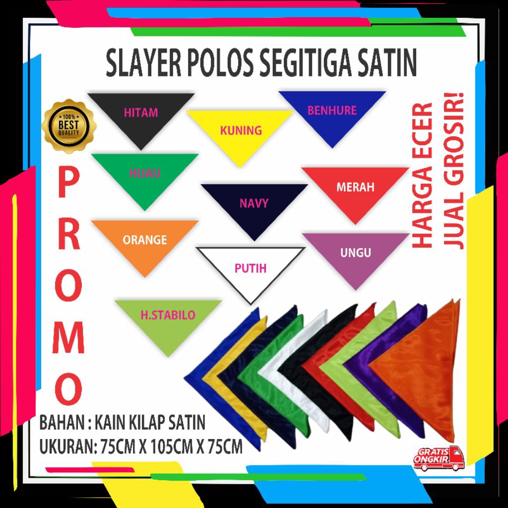 SLAYER SEGITIGA POLOS//SLAYER POLOS//SLAYER KAIN KILAP//SLAYER