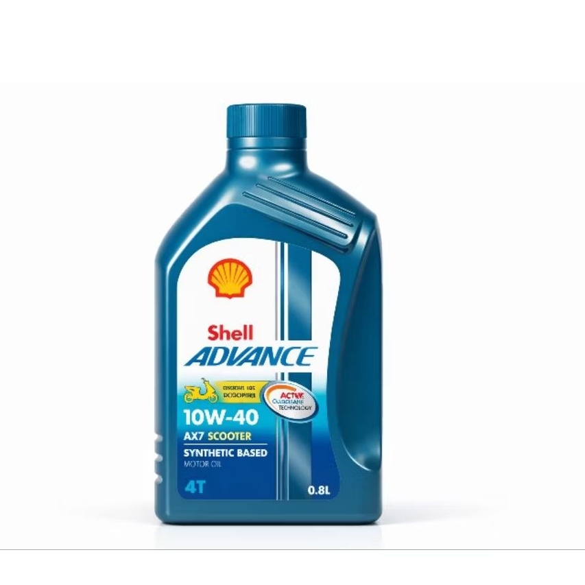 Shell Advance AX7 Matic [ORIGINAL] 10W-40 Synthetic Based Motor Oil 800ml - Oli Mesin Motor Matic Sh