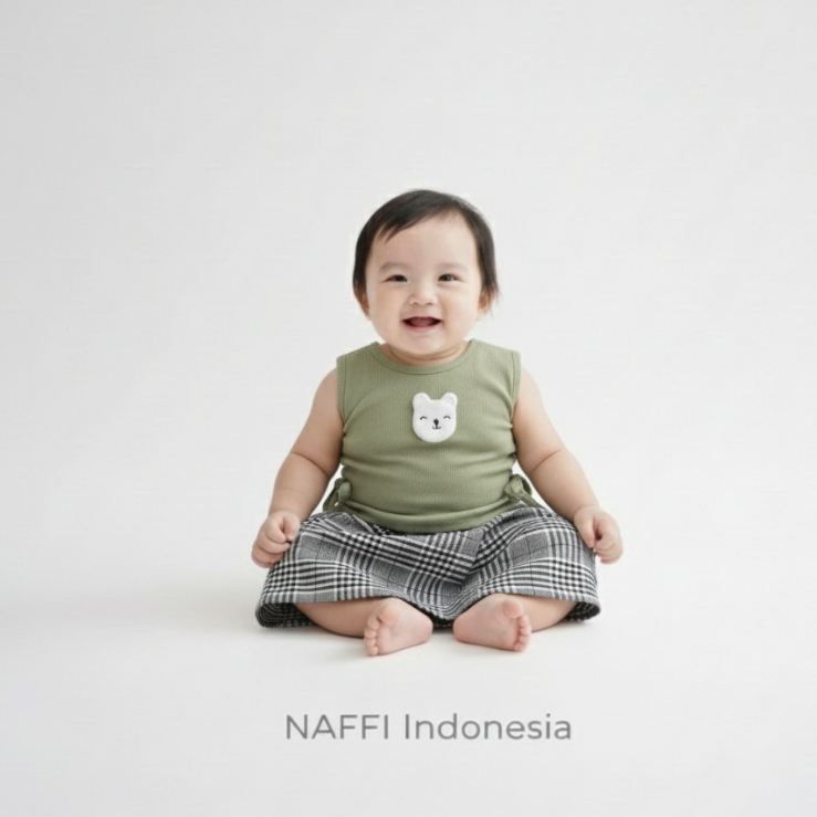 NAFFI Baju Bayi Perempuan Set Rok Aesthetic Setelan Bayi Lucu & Adem 2–9 Bulan