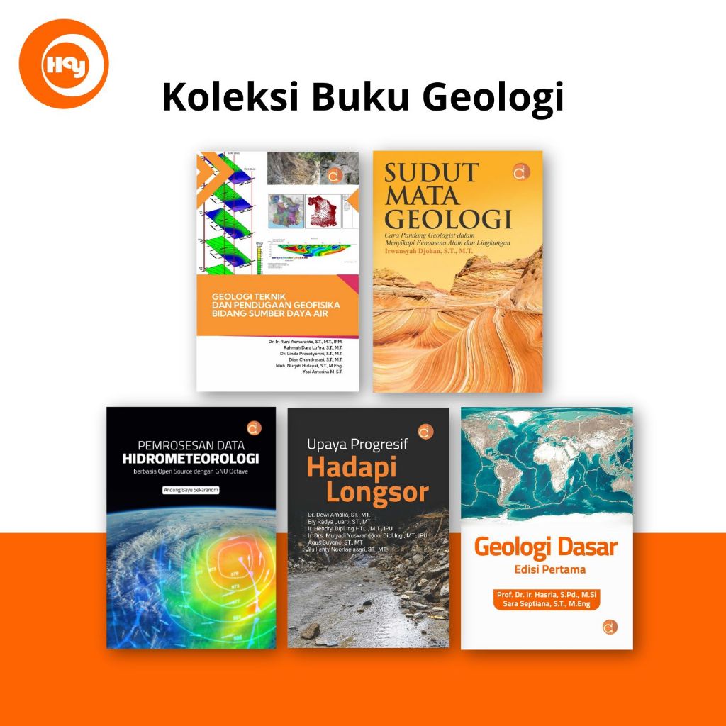 Buku Geologi | Geologi Dasar,Hadapi Longsor,Hidrometeorologi,Geologi Teknik,Sudut Mata Geologi - Dee