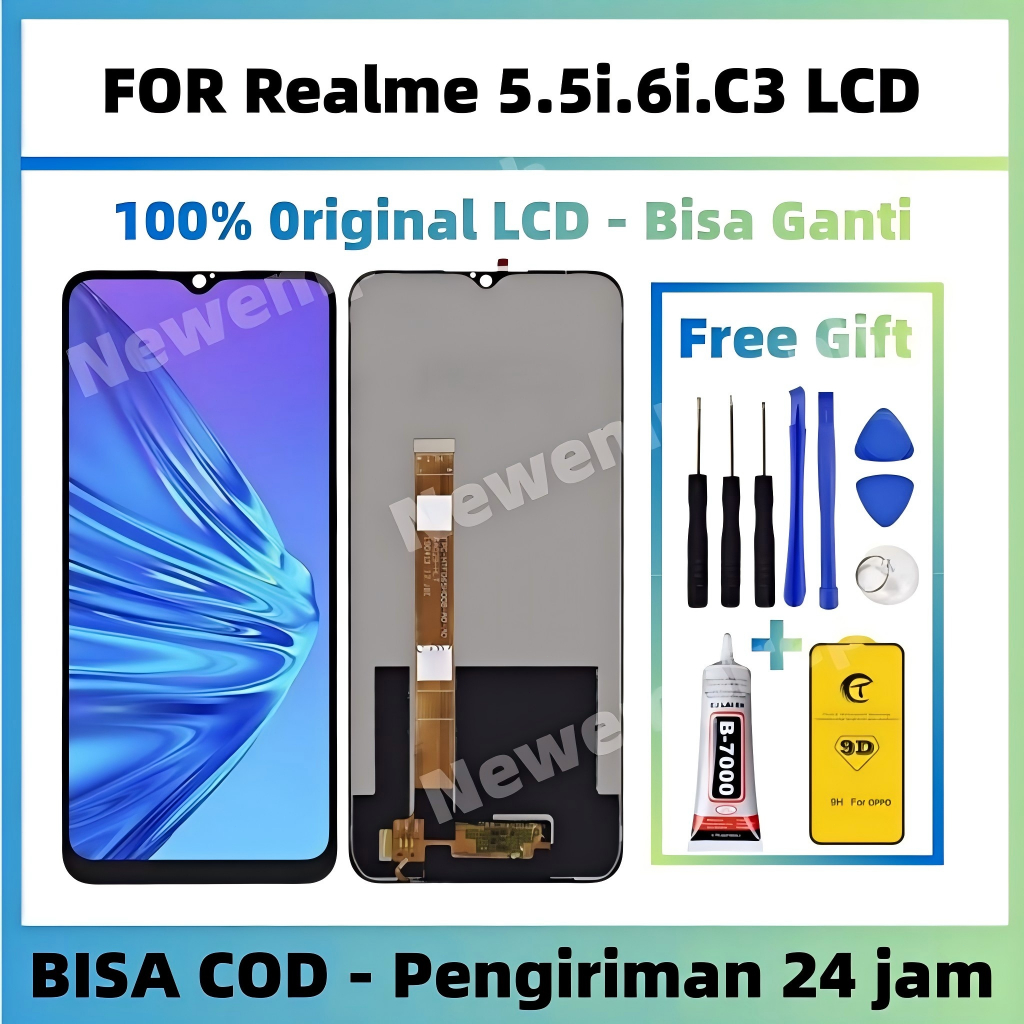 Original LCD Realme 5i / Realme C3 / Realme 5 / Realme 6i Fullset touchscreen replacement / For Real