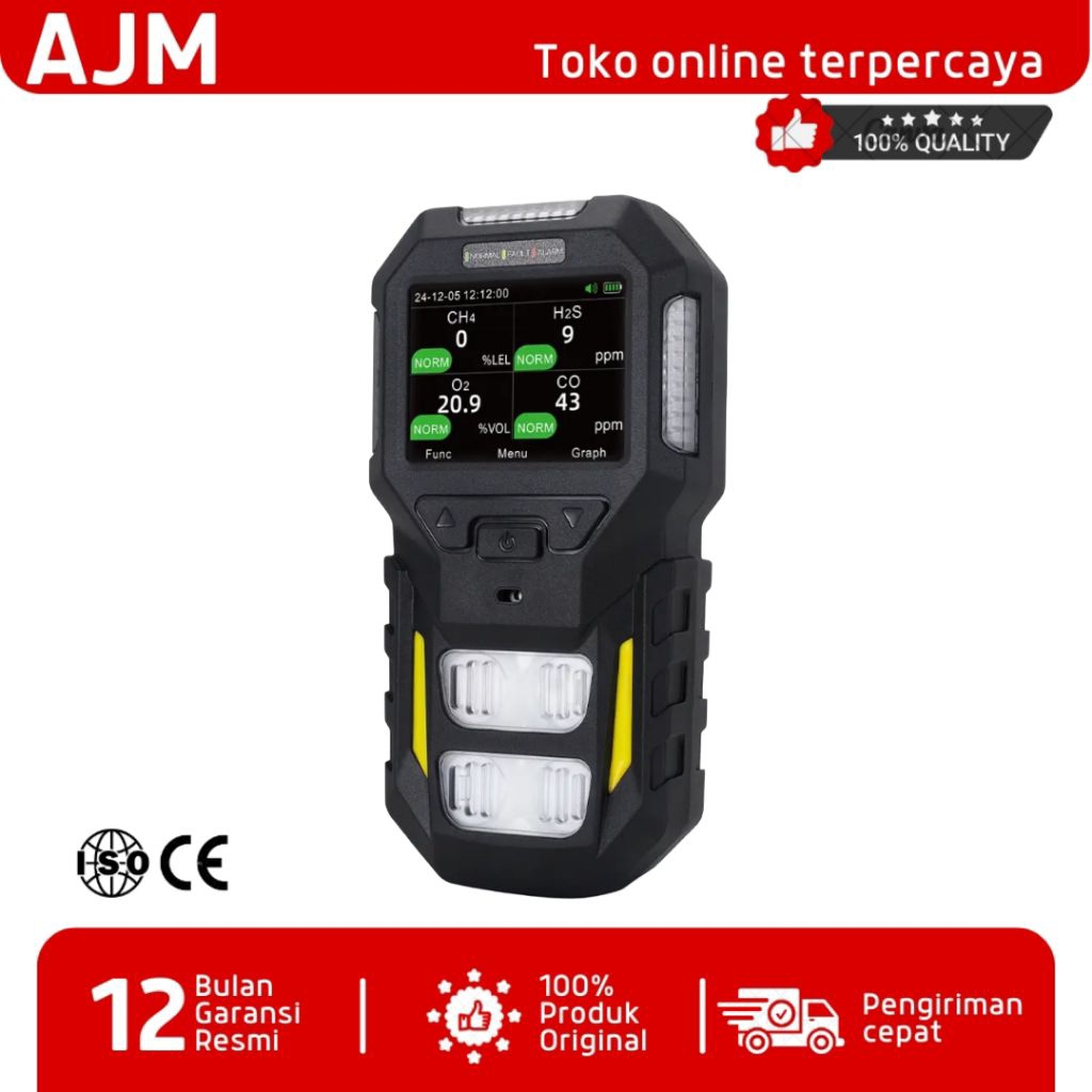 Portable Multi Gas 4in1 Gas Detector Bosean BT-BX402 Multi 4 Alarm Mode (LEL O2 CO H2S)
