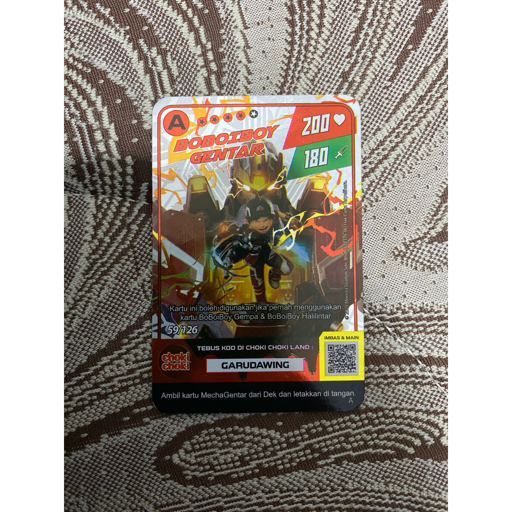 boboiboy gentar monsta galaxy card