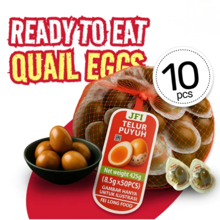 Telur Puyuh Siap Makan Isi 10 pcs || Telur Puyuh Kemasan Siap Saji