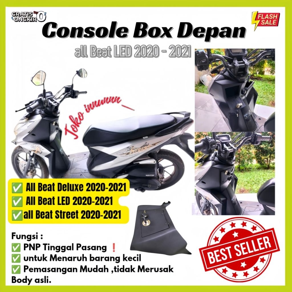 CONSOLE KOTAK BOX HONDA BEAT STREET DELUXE LED 2020 - 2021 PNP