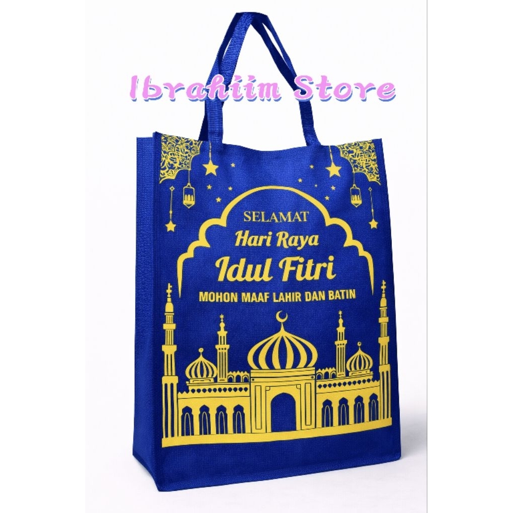 (ISI 12PCS / JUMBO) GOODIE BAG LEBARAN JUMBO TAS PARSEL LEBARAN IDUL FITRI JUMBO TEBAL UKURAN 35x45x