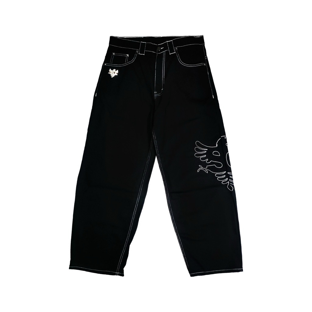 CALLE X SNSB SC DENIM BAGGY PANTS Black Jeans Celana Hitam ORIGINAL