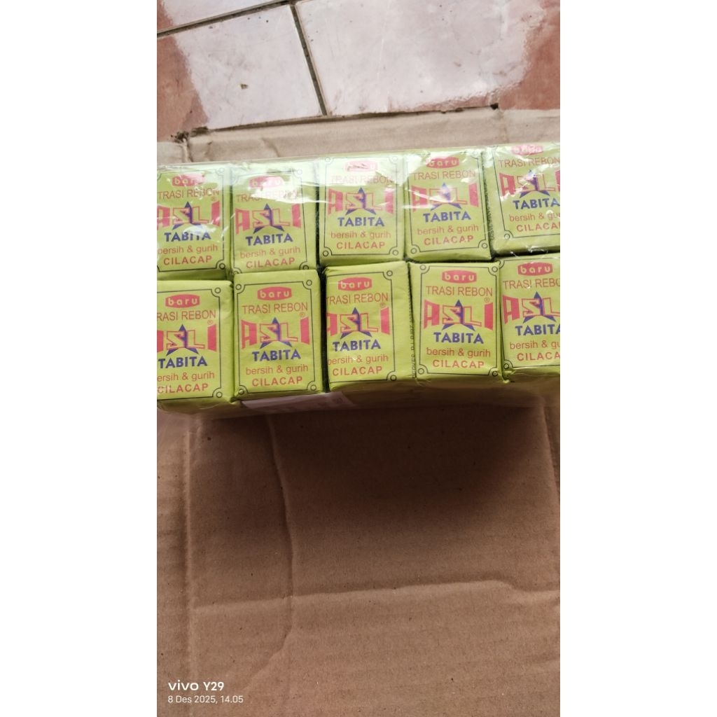 Terasi rebon Asli (tabita khas cilacap) 1 pak isi 50pcs + packing bubblewrap
