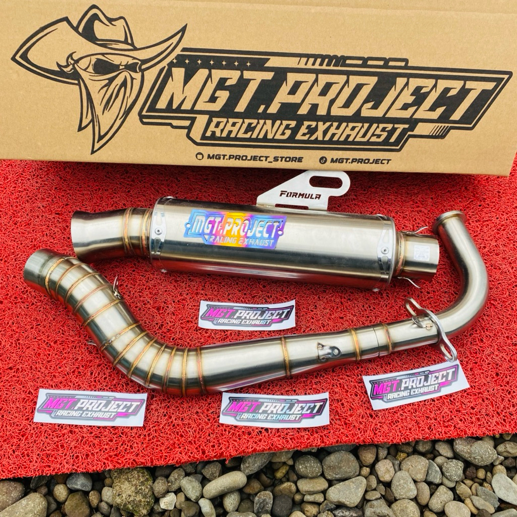 knalpot racing full set non SAMLONG Stainles 304 ORIGINAL MGT PROJECT for Aerox new Aerox old vario 