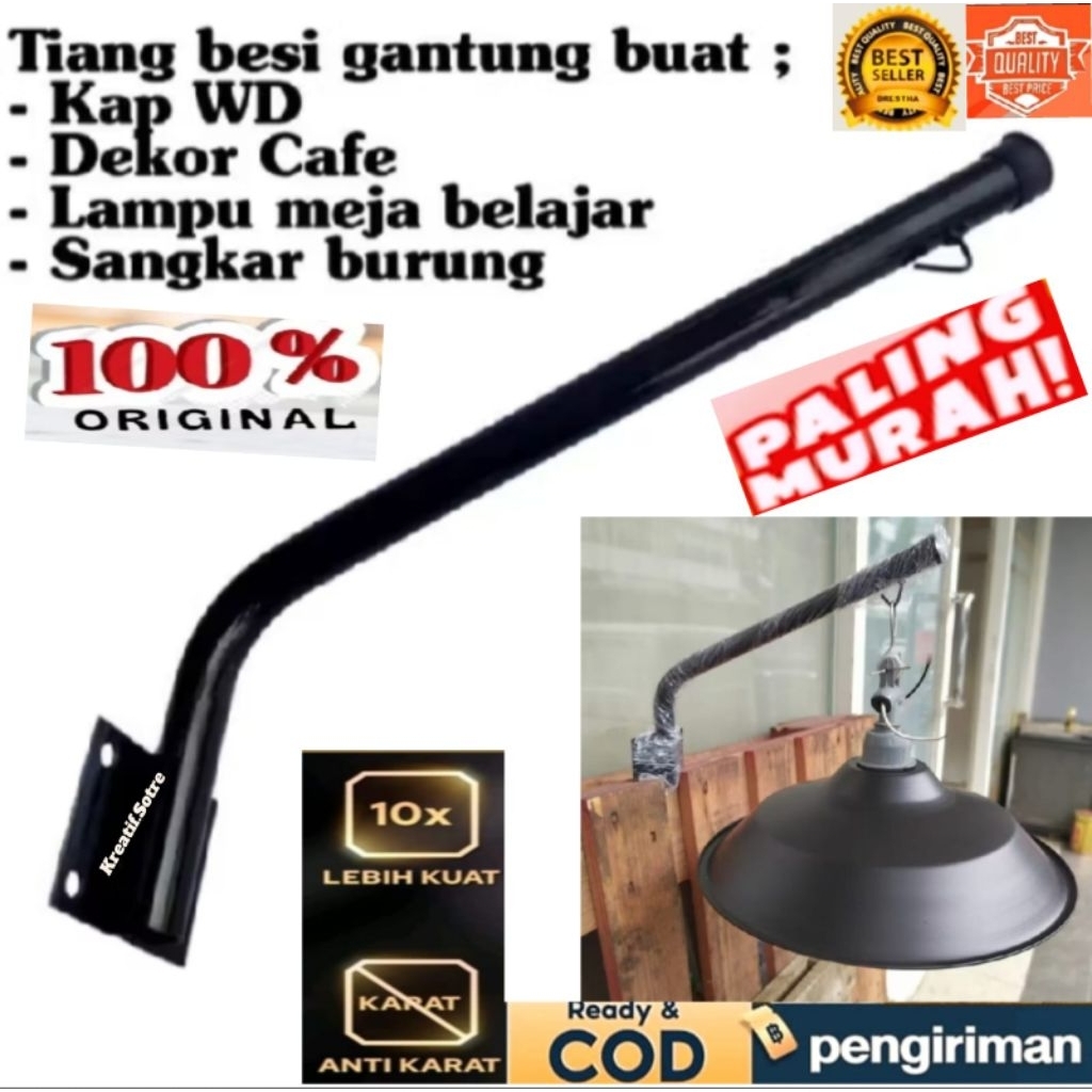 Tiang penyangga kap lampu WD gantungan tiang lampu/Gantungan tiang lampu bahan besi antikarat