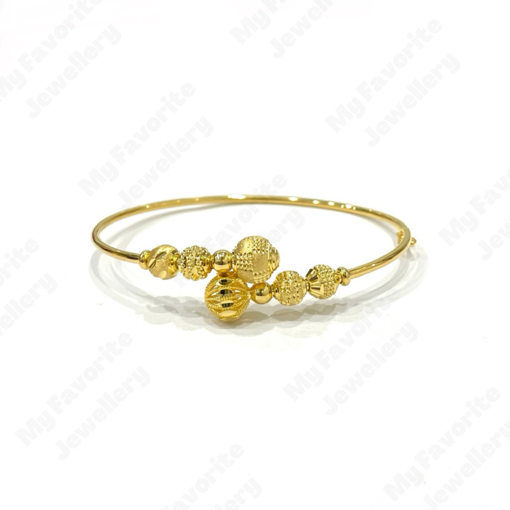 Gelang Silang Bola Disko Kristal Emas Asli Kadar 700 16Karat #shopeepaylater