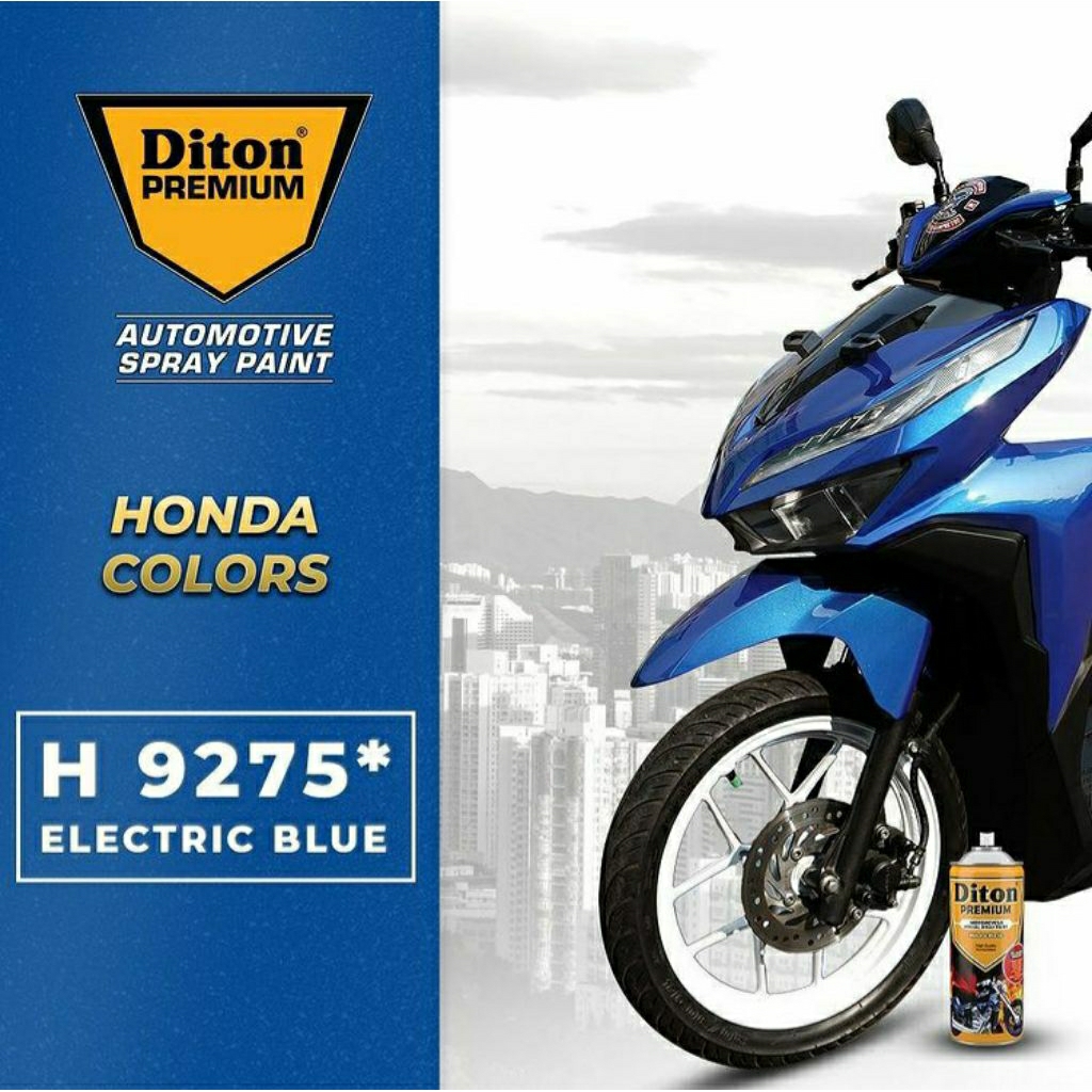 #MAU# Cat Semprot Diton Premium H 9275 Electric Blue 400ml Biru Tua Gelap Metallic Honda Blu Metalik