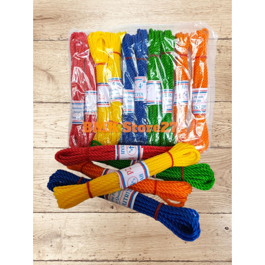 Tali Tambang 4mm - Tali Tambang Plastik - 1 Pack Isi 10 Pcs