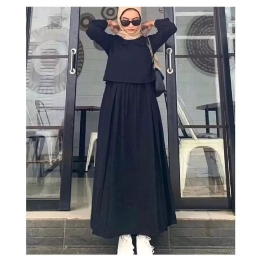 Dress Gamis Polos Bahan Rayon Gamis Jumbo,Gamis Viral Gamis Rompi Wanita