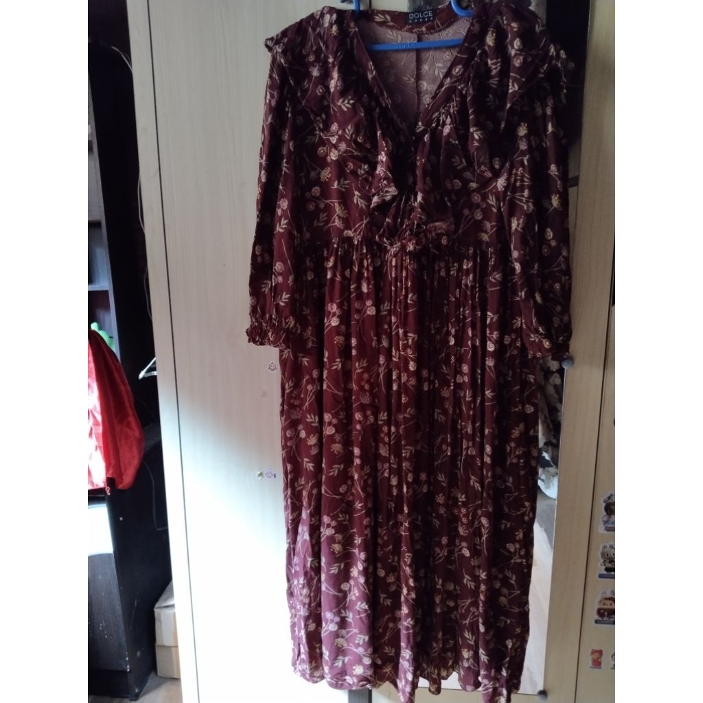 (prelov) Haula Dolce Dress warna maron