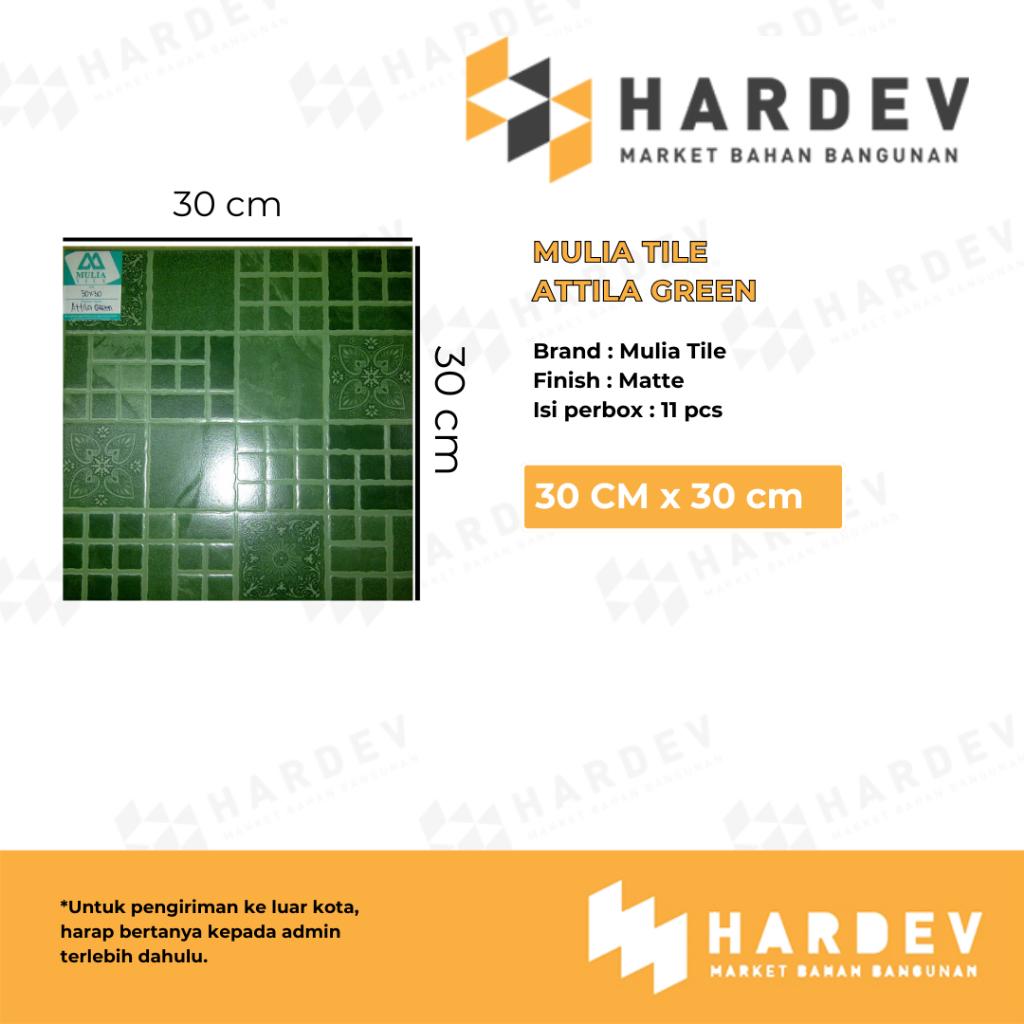 MULIA TILE 30X30 ATTILA GREEN - KERAMIK LANTAI