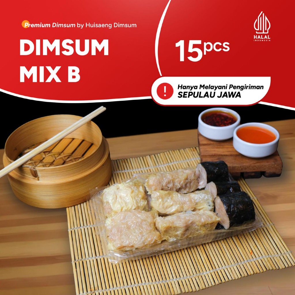 Dimsum Premium Mix B isi 15 pcs dengan Saus di Kota Bandung Indonesia Halal