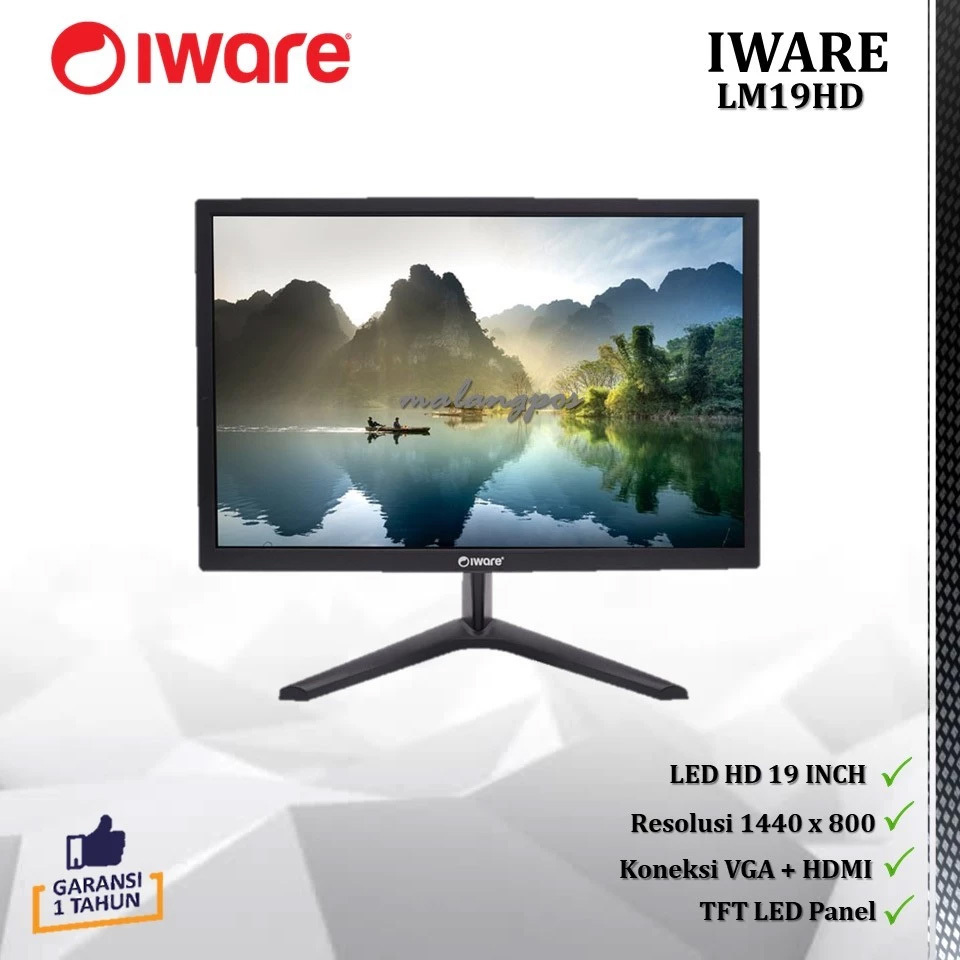 IWARE MONITOR LM19 HD 19" 19 inch VGA + HDMI KOMPUTER CCTV
