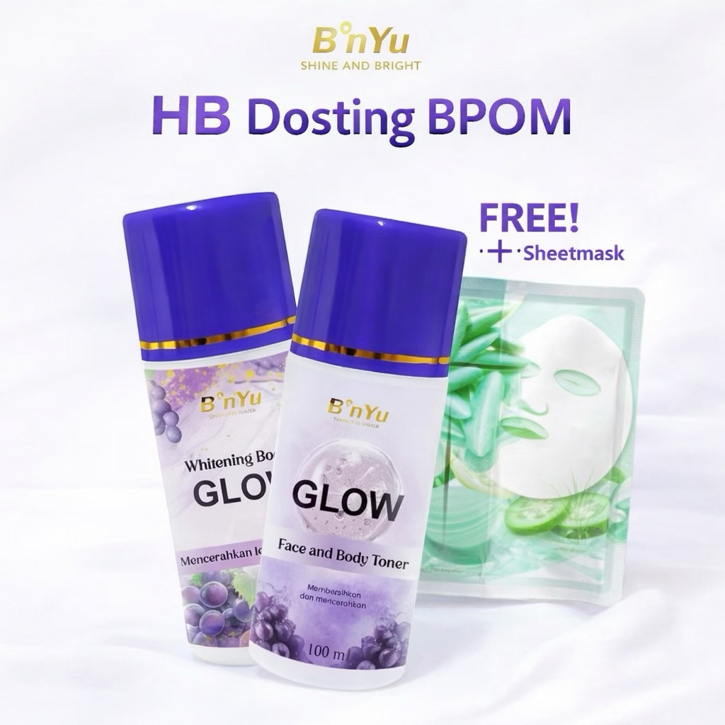 BNYU HB DOSTING & TONER WHITENING BOOSTER AROMA ANGGUR BPOM MENCERAHKAN KULIT