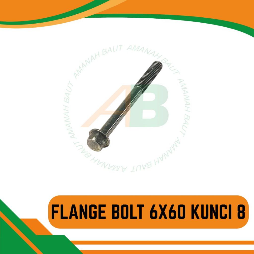 Baut Blok Cvt Flange Bolt M6x60 6mm Kunci 8 Drat 10 6x60 Hijau
