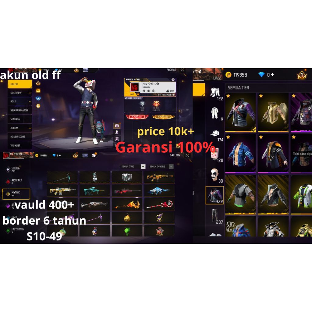 jasa jual Akun Game Free Fire