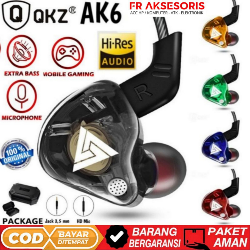 Headset QKZ AK6 / QKZ AK2 / QKZ AK5 / QKZ CK8 Earphone Gaming Bass Hires Original