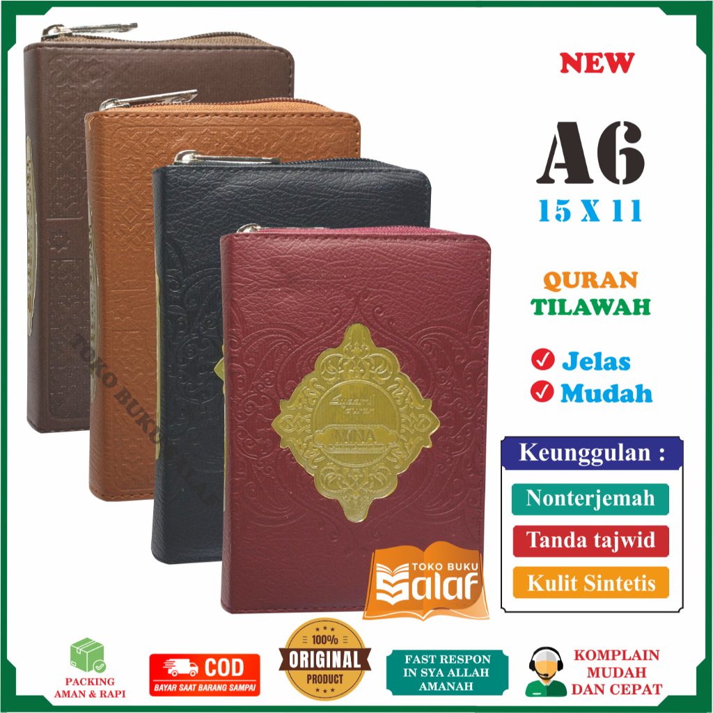 Al-Quran Mina A6 Jaket Nonterjemah Tajwid Warna Alquran Mushaf Tilawah Syamil Qur'an