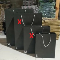 Paper Bag Hitam Polos Ukuran S & XL 15x7x20cm