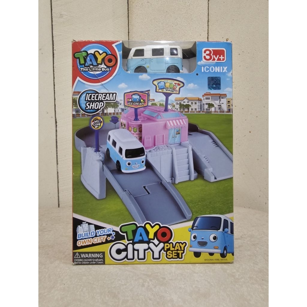 PRELOVED Iconix Tayo city the little bus ice cream shop playset bongbong bis tayo kecil