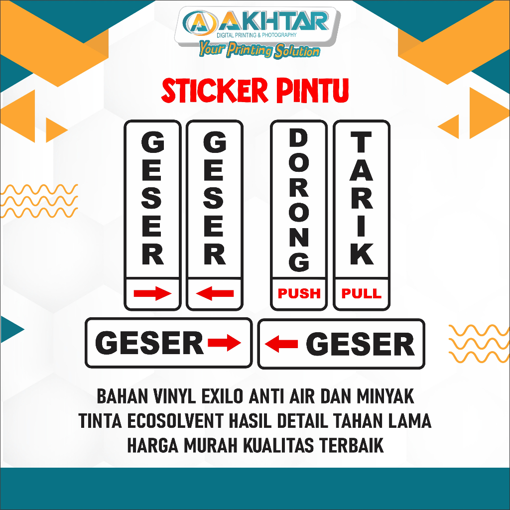 Stiker pintu kaca geser dorong/stiker geser/stiker dorong/stiker vinyl anti air