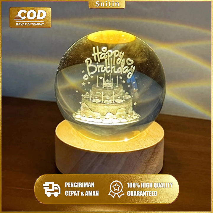 SUITIN Lampu Buat Kamar Tidur Lampu Hias Led Lampu Hias Kamar Tidur Hadiah Spesial Lampu Malam Bulan