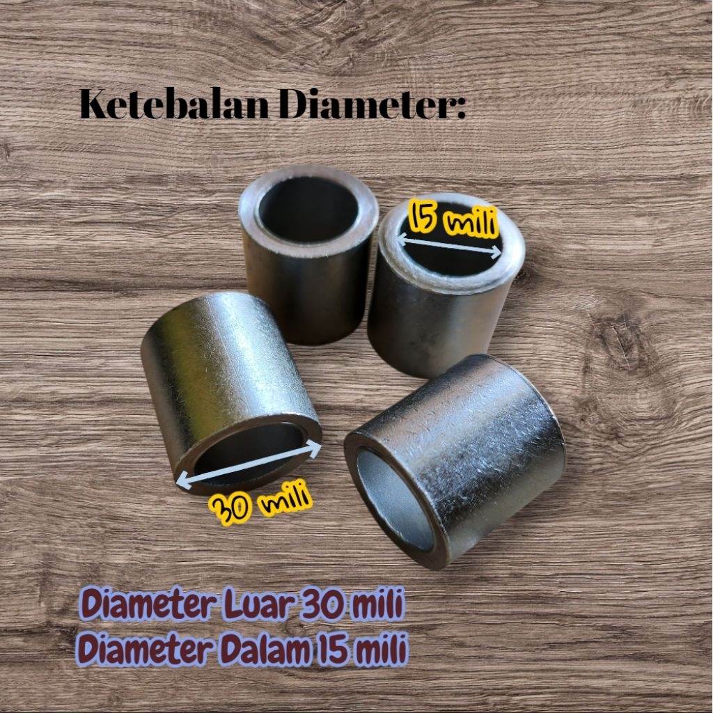 Bosh As Besi Diameter Luar 30 Mili Diameter Dalam 15 Mili