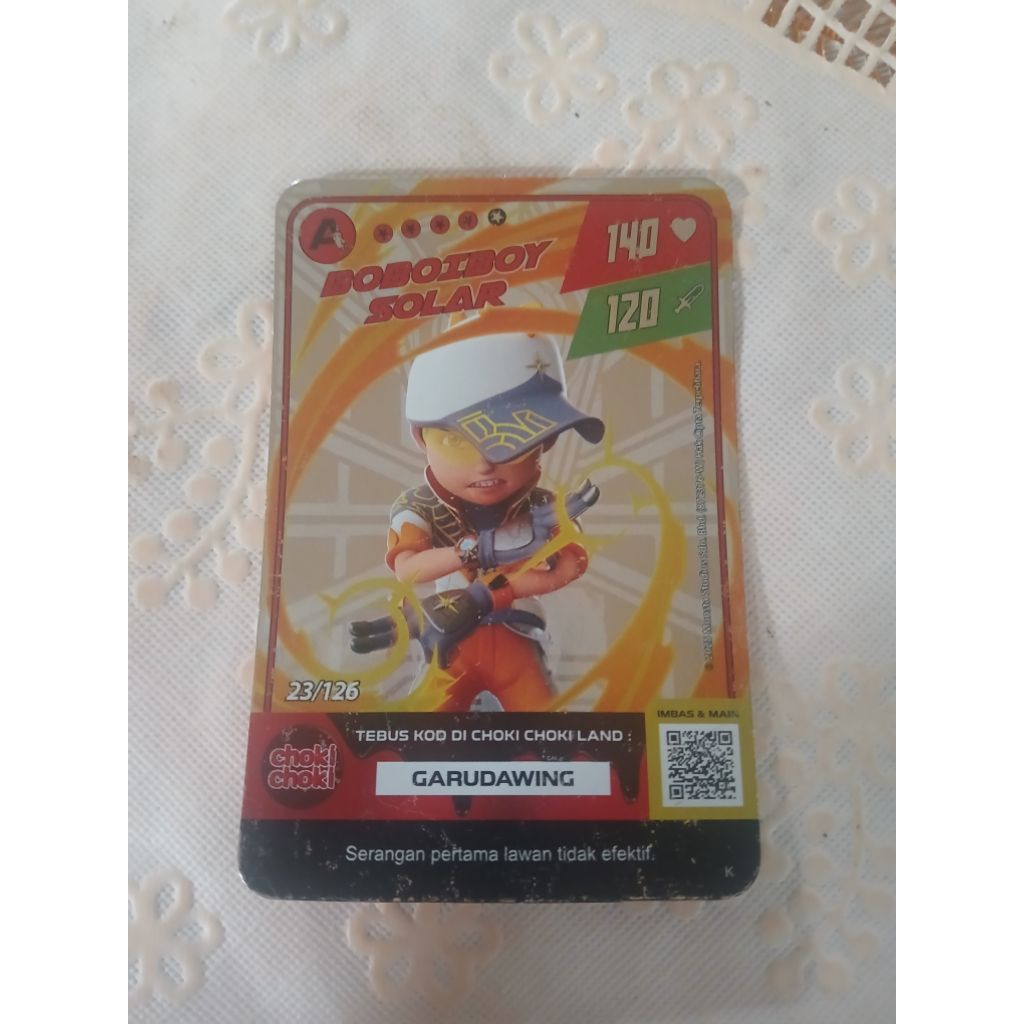 Kartu Boboiboy galaxy monsta choki choki