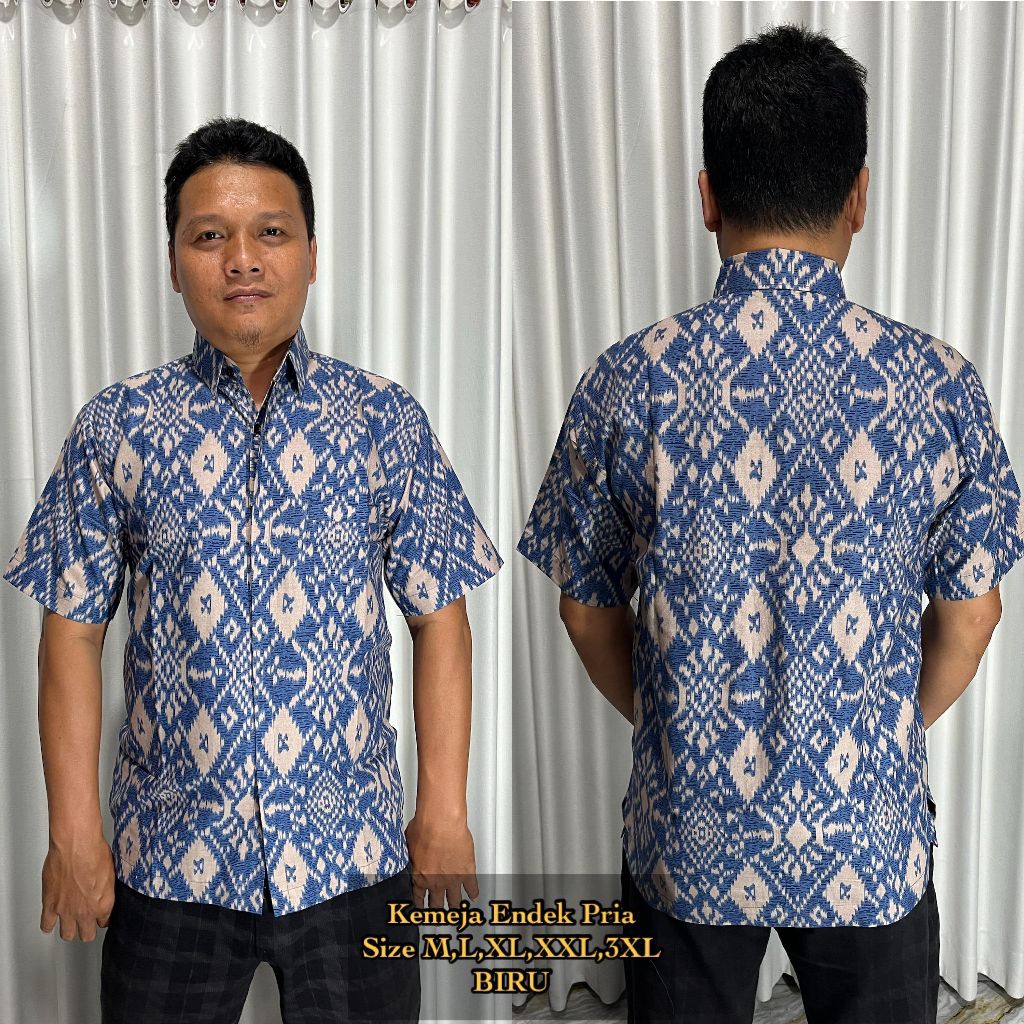 Kemeja Endek Pria Lengan Pendek