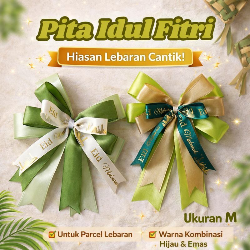 Pita Jadi Hampers Kado Satin / Pita Parsel Lebaran/ Hampers Idul Fitri/Pita Souvenir / Pita Hampers 