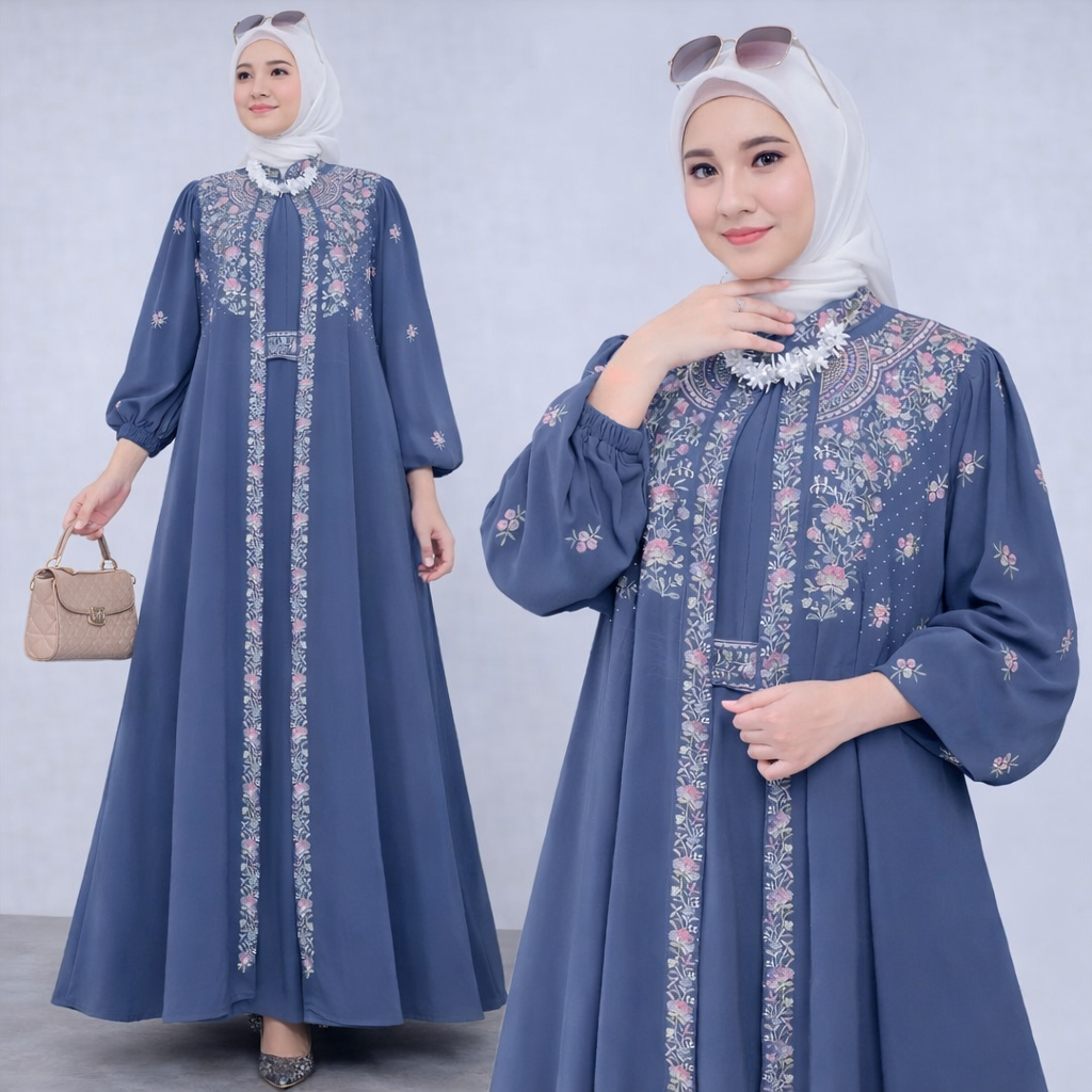 Hamis Syari Set Hijab Gamis Wanita Elegan Gamos Mewah Terbaru 2025 Gamus Kekinian Viral Dres Model R
