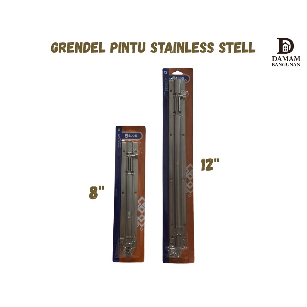 Grendel pintu Stainless steel 8inch & 12inch