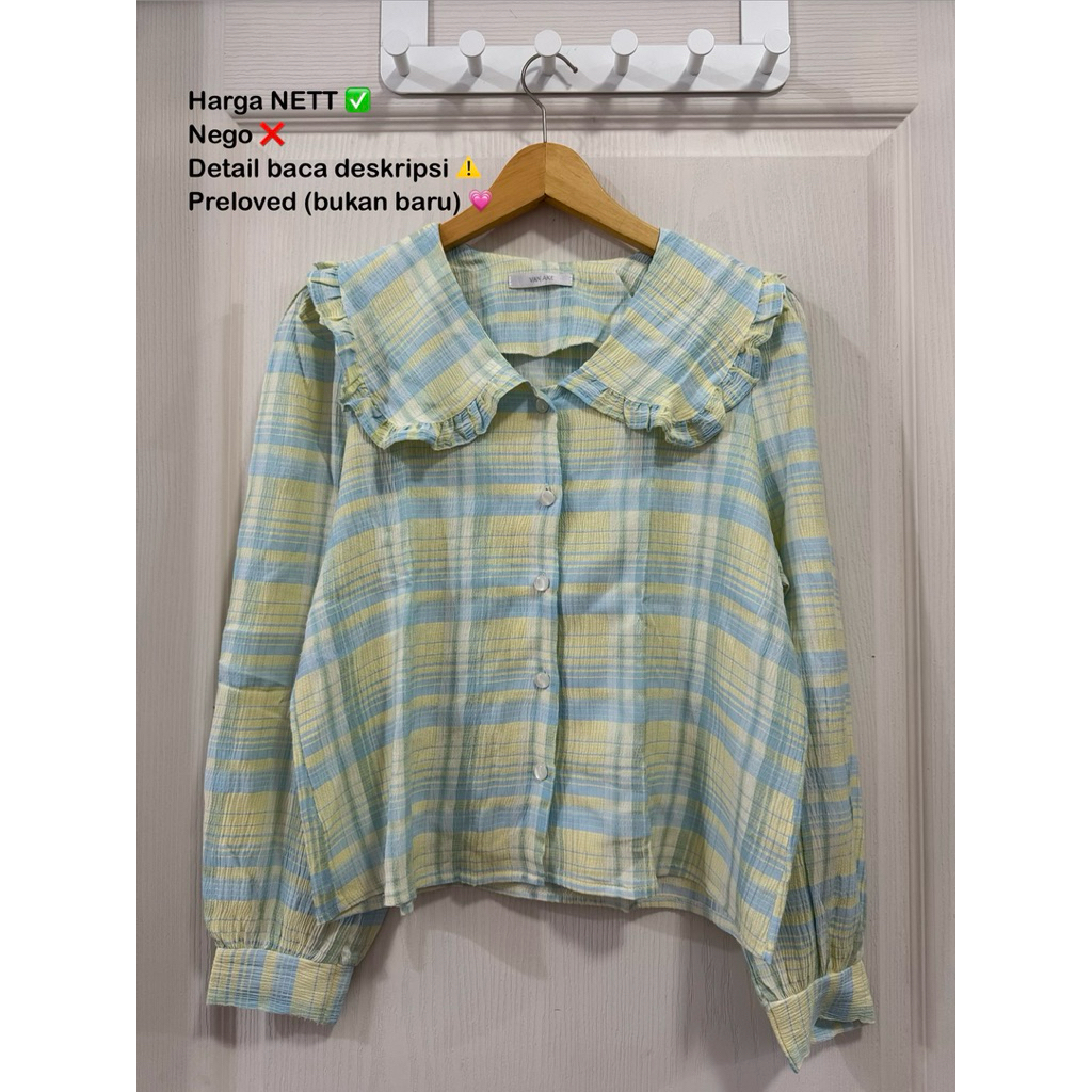 Kemeja Tartan Sailor Lengan Balon