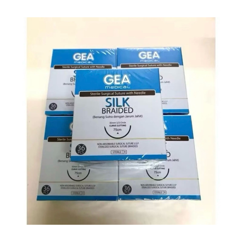 GEA Silk Braided 2/0 & 3/0 + Jarum / Benang Jahit GEA Silk Braided