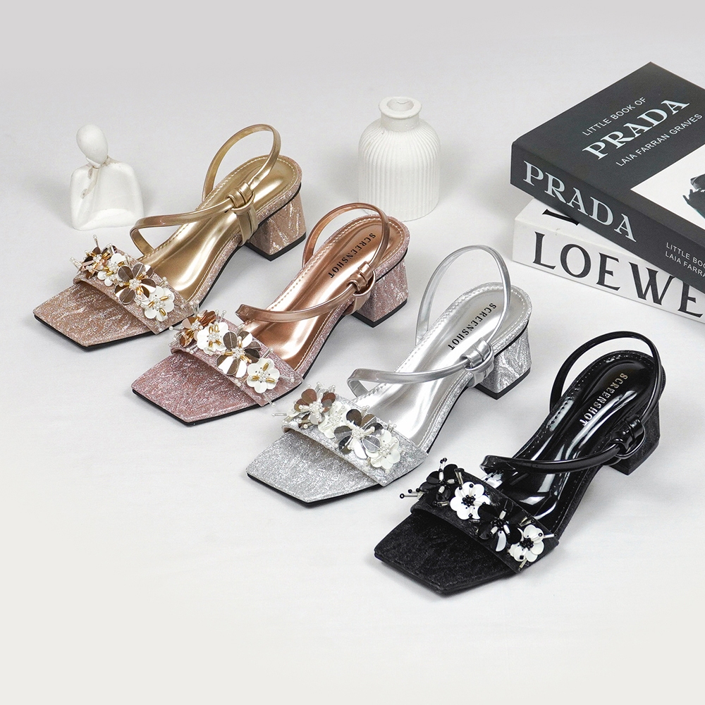 SC - Bela sandal heels wanita high heels pesta 5cm terbaru
