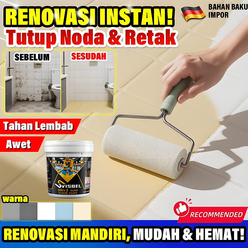 Cat Khusus Lantai Kamar Mandi Anti Licin & Jamur Tanpa Amplas Renovasi lantai tanpa demoCat kamar ma
