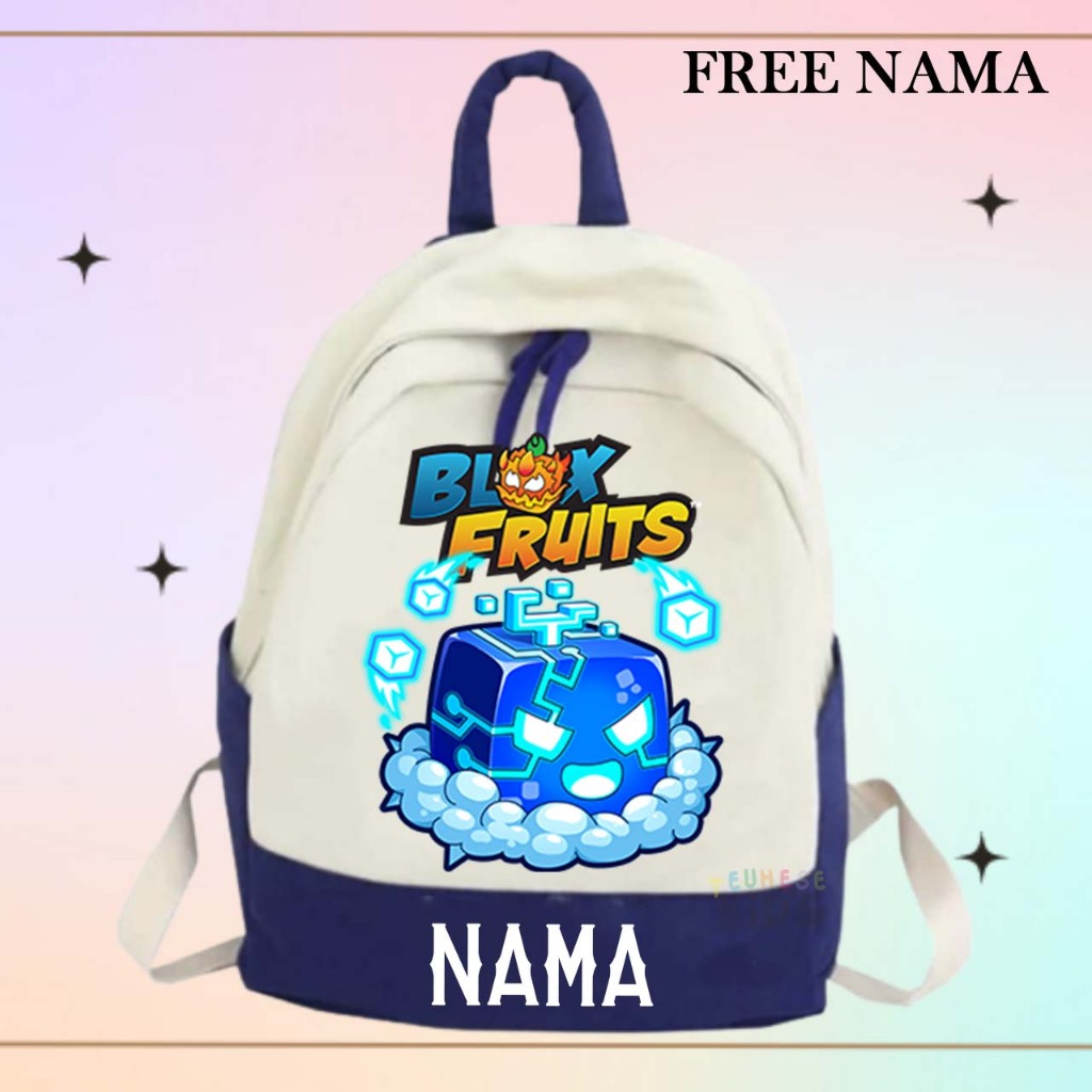 (FREE NAMA) tas ransel Backpack anak sekolah tk sd motif game ROBLOX BLOX FRUITS NEW CONTROL FRUIT R