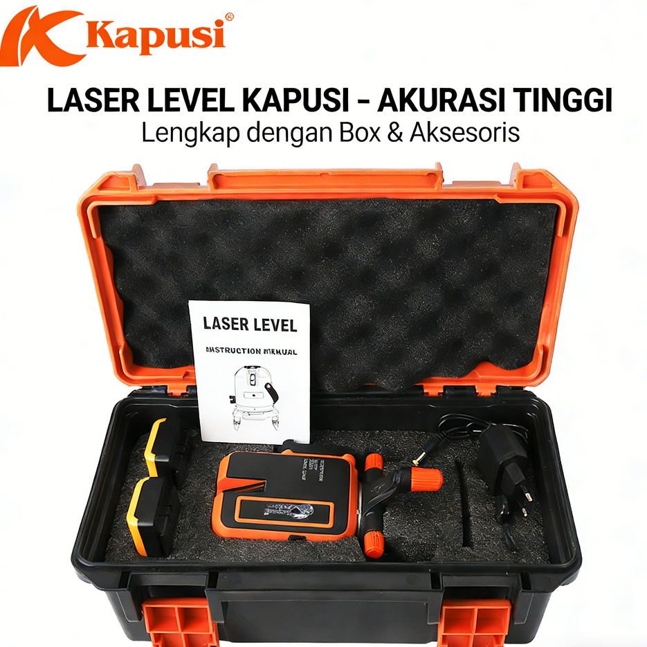 Kapusi Laser Level 5 Line Laser Hijau Instruction Manual 4D K-2633