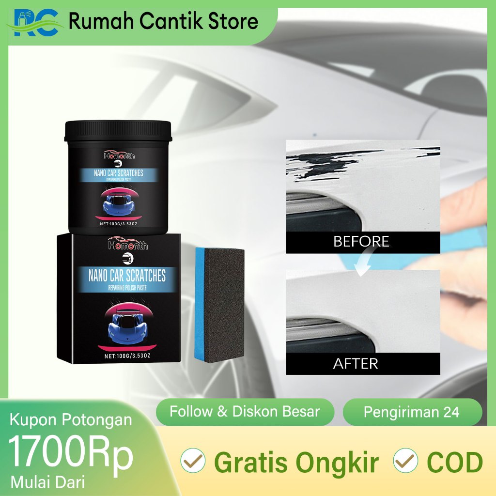 Homonth Kit Perbaikan Goresan Mobil Rubbing Compound Body Pasta Perbaiki Penghilang Baret Lecet Demp