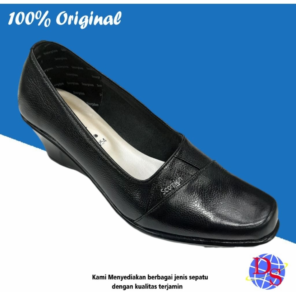 Sepatu Pantofel Wanita Scorpion 5254 Hitam Sepatu Kulit Wanita Sepatu Kerja Wanita
