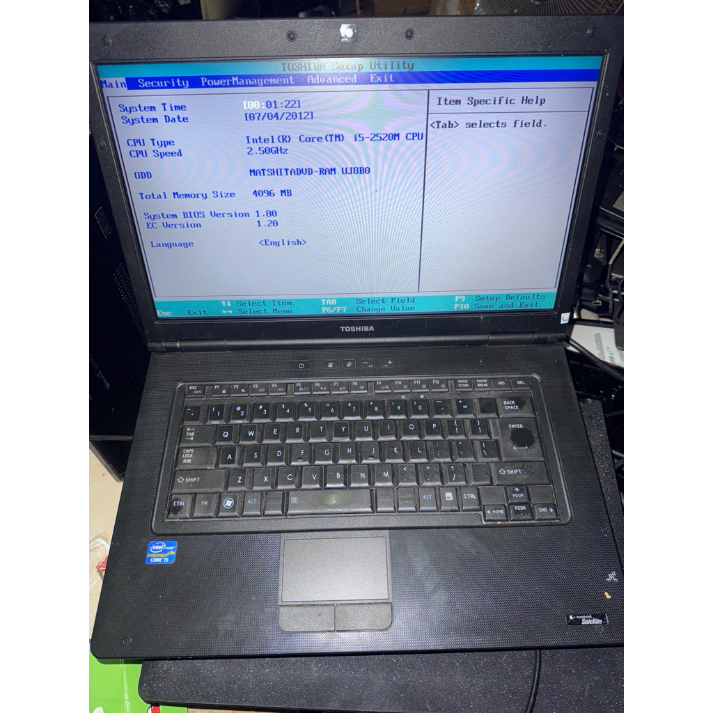 toshiba dynabook satelite B551/D Core i5 gen2 mainbord normal