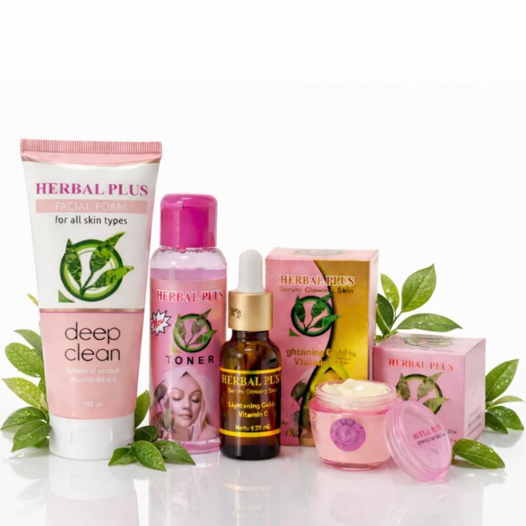 Herbal Plus BPOM Paket Isi 4(Facial Foam/Cream/Toner/Serum)